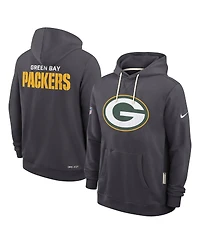 Nike Men's Anthracite Green Bay Packers Sideline Initial Home Performance Pullover Hoodie