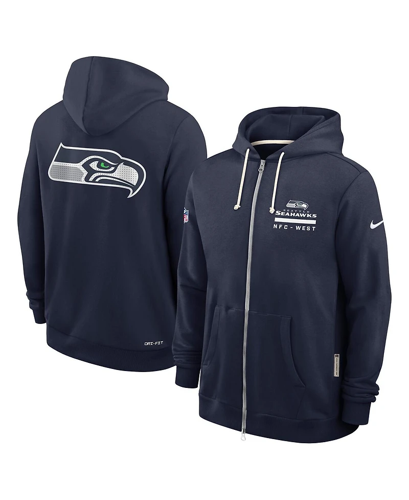 Nike Men's College Navy Seattle Seahawks Sideline Utility Player Performance Full-Zip Hoodie