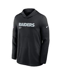 Nike Men's Black Las Vegas Raiders Sideline Pure Fury Performance Long Sleeve Hoodie T-Shirt
