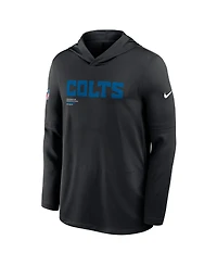 Nike Men's Black Indianapolis Colts Sideline Pure Fury Performance Long Sleeve Hoodie T-Shirt