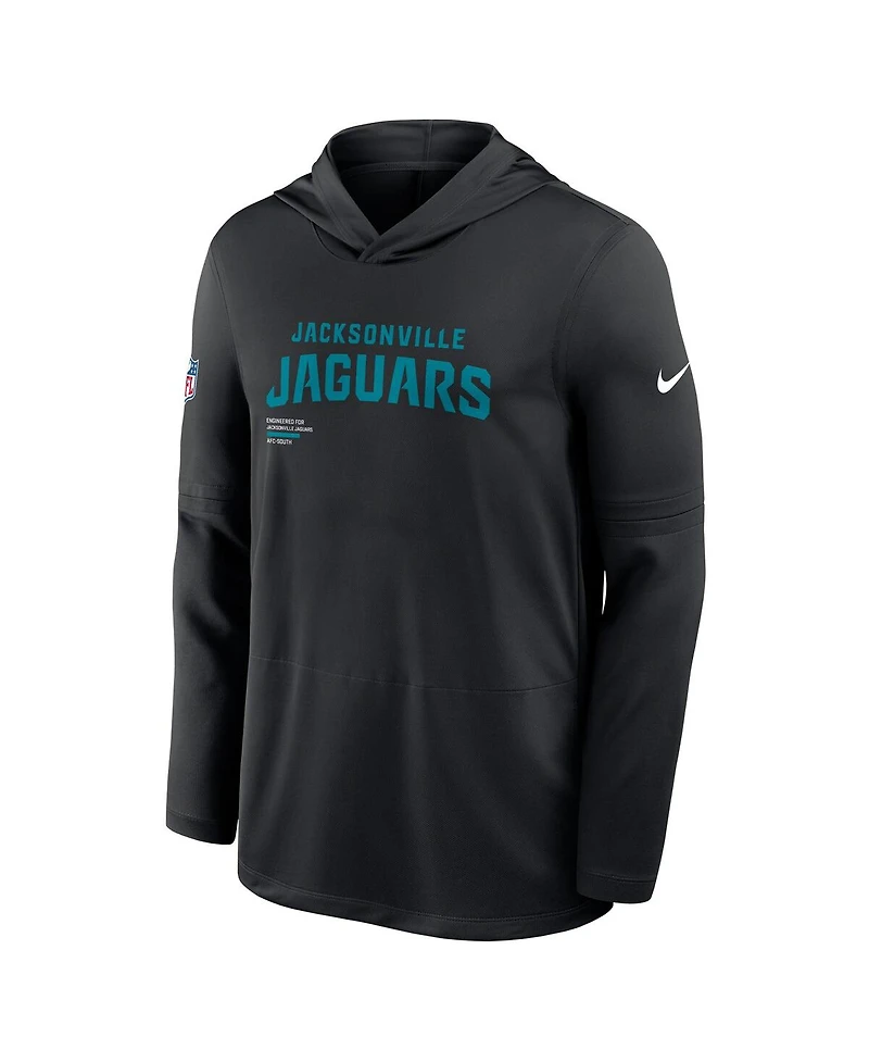 Nike Men's Black Jacksonville Jaguars Sideline Pure Fury Performance Long Sleeve Hoodie T-Shirt
