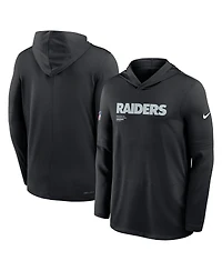 Nike Men's Black Las Vegas Raiders Big Tall Sideline Performance Long Sleeve Hoodie T-Shirt