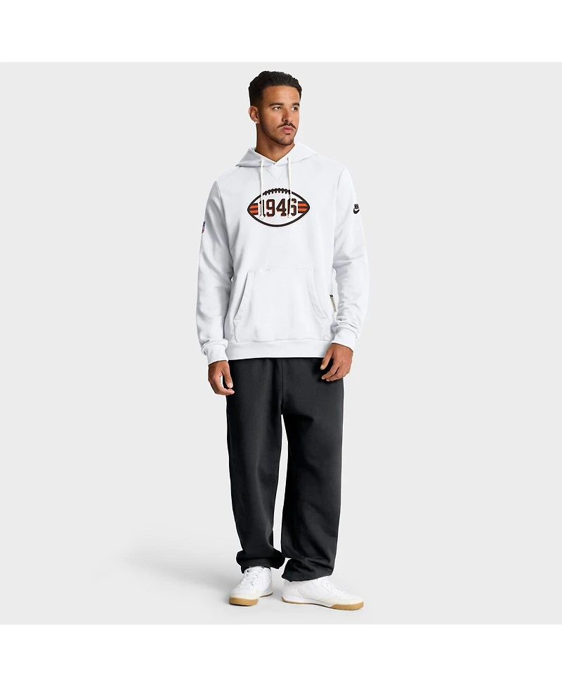 Nike Men's White Cleveland Browns Sideline Offensive Set Play Performance Pullover Hoodie