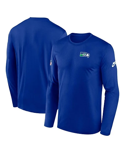 Nike Men's Royal Seattle Seahawks Legend Small Logo Performance Long Sleeve T-Shirt