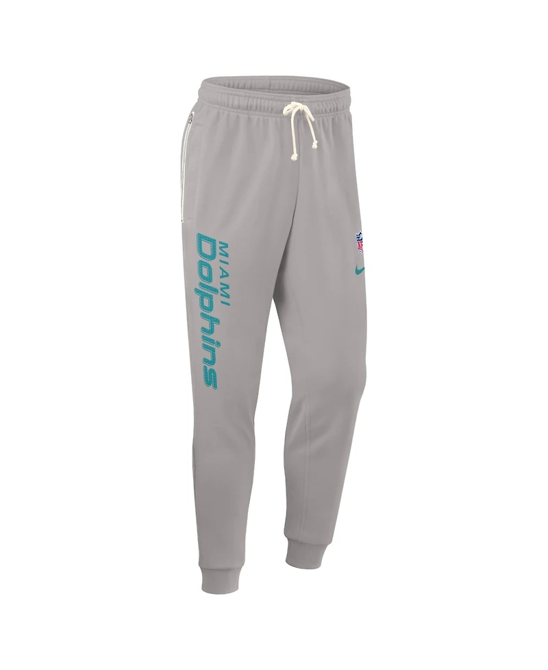 Nike Men's Gray Miami Dolphins Sideline Ground Game Performance Taper Pants