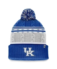 Top of the World Men's Royal Kentucky Wildcats Altitude Three-Tone Cuffed with Pom Knit Hat