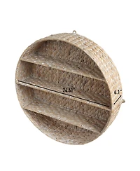 Annulus 24.61" 3-Shelf Circular Hand-Woven Hyacinth Wall Rack