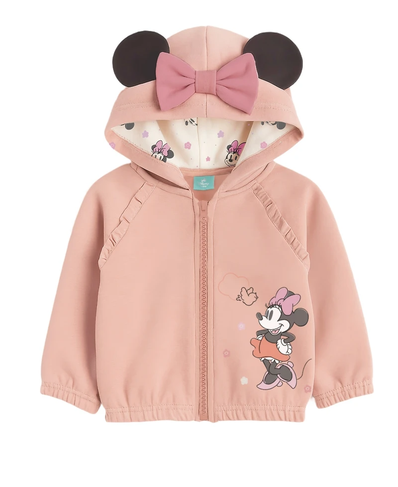 Disney Baby Girls 3-Piece Minnie Mouse Hoodie, Long Sleeve T-Shirt and Pant Set