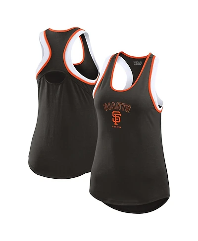 Wear by Erin Andrews Women's Black San Francisco Giants Color Block Racerback Tank Top