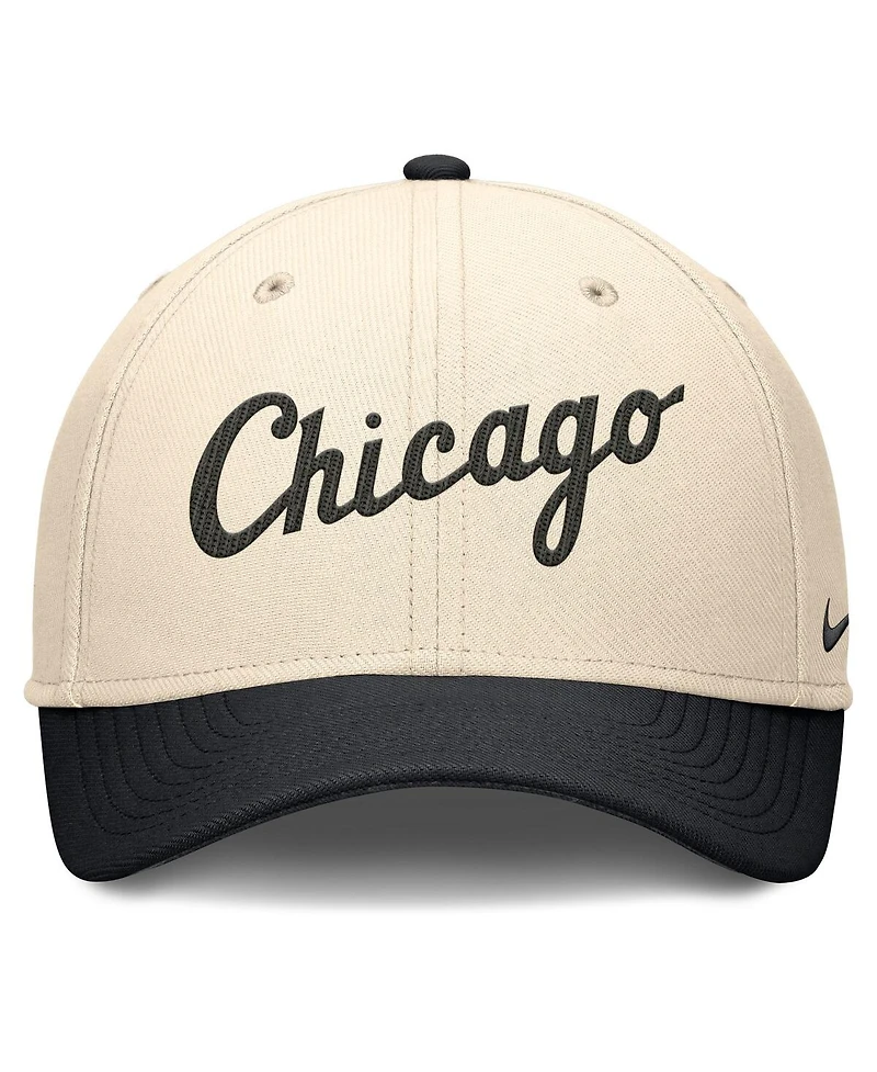 Nike Men's Natural/Black Chicago White Sox Statement Rise Performance Flex Hat