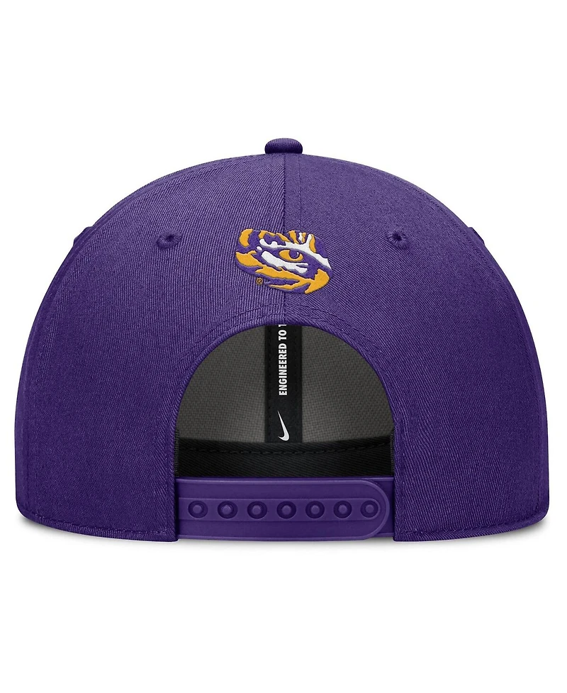 Nike Men's Purple Lsu Tigers Slanted Primetime Rise Performance Adjustable Hat