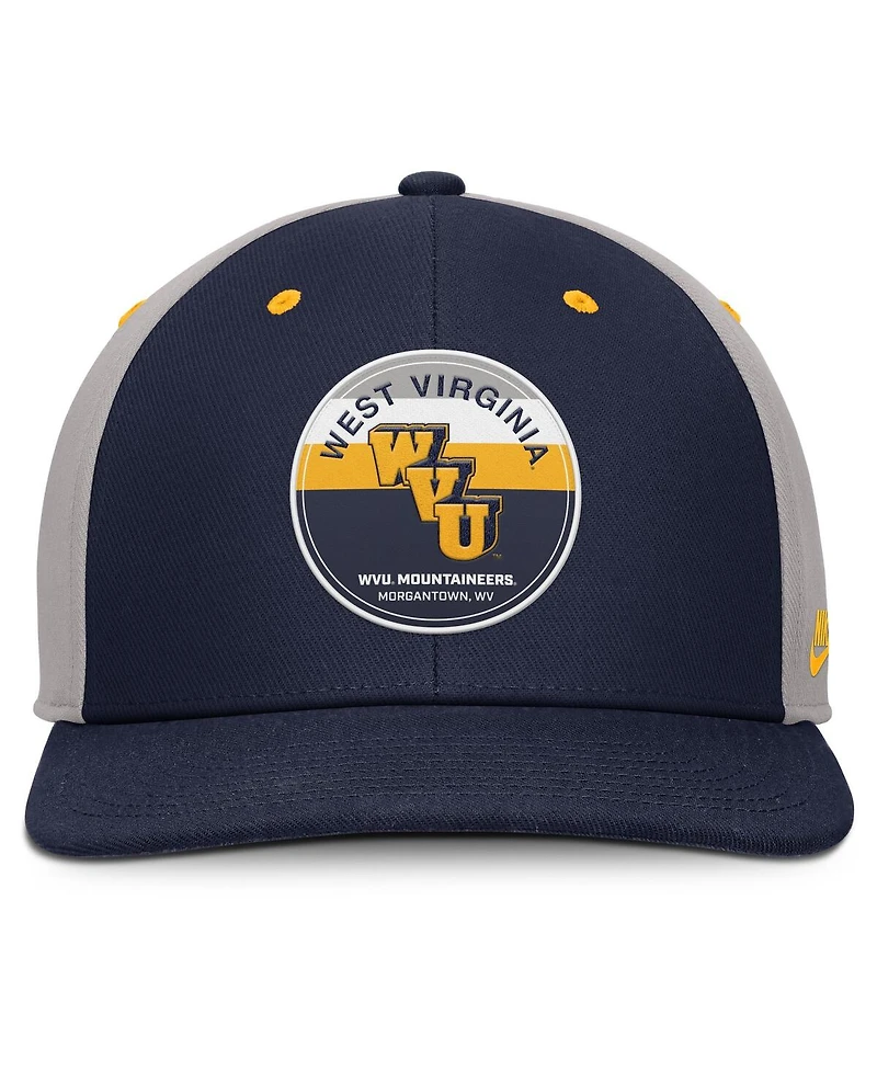 Nike Men's Navy/Gray West Virginia Mountaineers Prep Pro Performance Snapback Hat