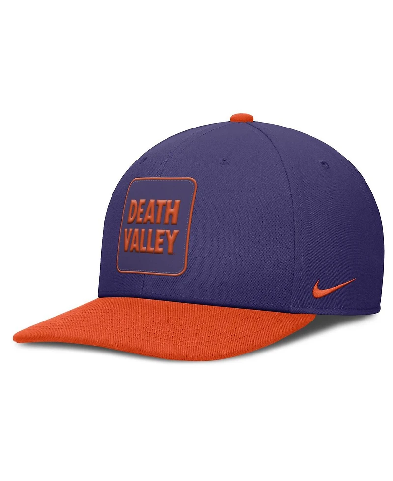 Nike Men's Purple/Orange Clemson Tigers 2025 Sideline Campus Pro Local Snapback Hat