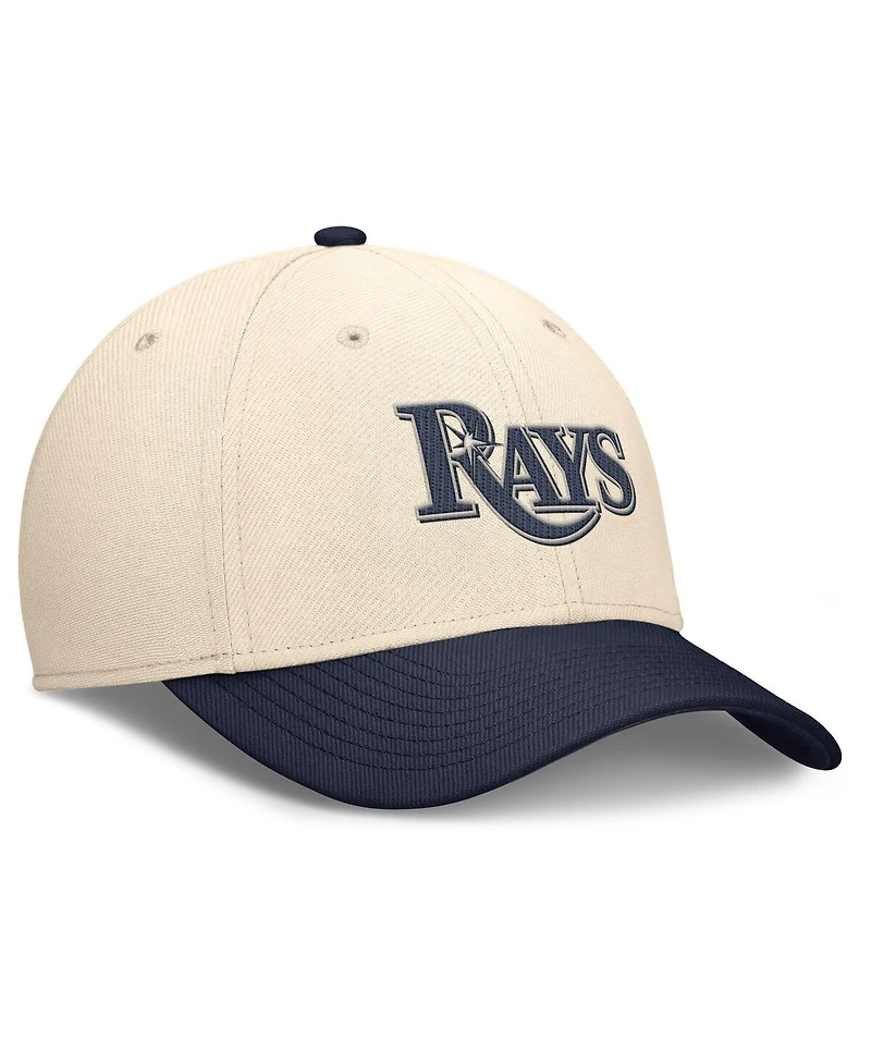 Nike Men's Natural/Navy Tampa Bay Rays Statement Rise Performance Flex Hat