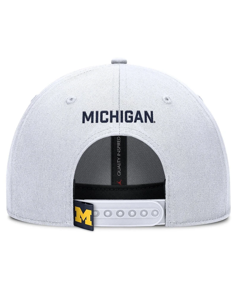 Jordan Men's White Michigan Wolverines 2025 On-Field Rise Performance Adjustable Hat