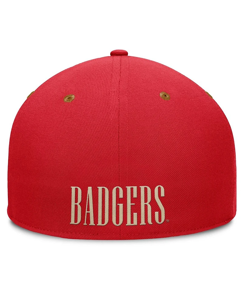 Fanatics Men's Red/Brown Wisconsin Badgers Noboa Fitted Hat
