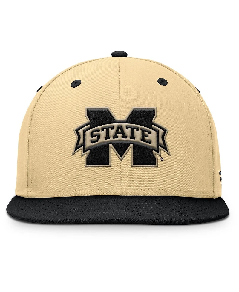 Fanatics Men's Khaki/Black Mississippi State Bulldogs Balance Fitted Hat