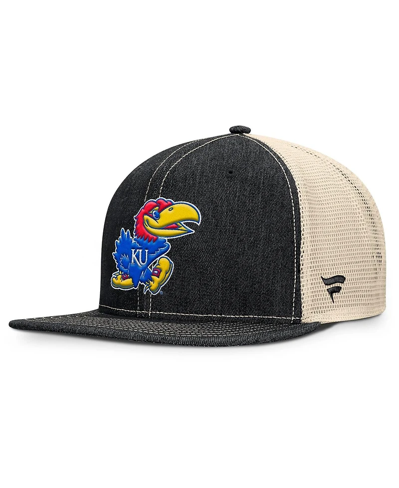 Fanatics Men's Black/Natural Kansas Jayhawks Legend Trucker Snapback Hat