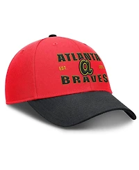 Nike Men's Crimson/Black Atlanta Braves Neon 90s Rise Adjustable Hat