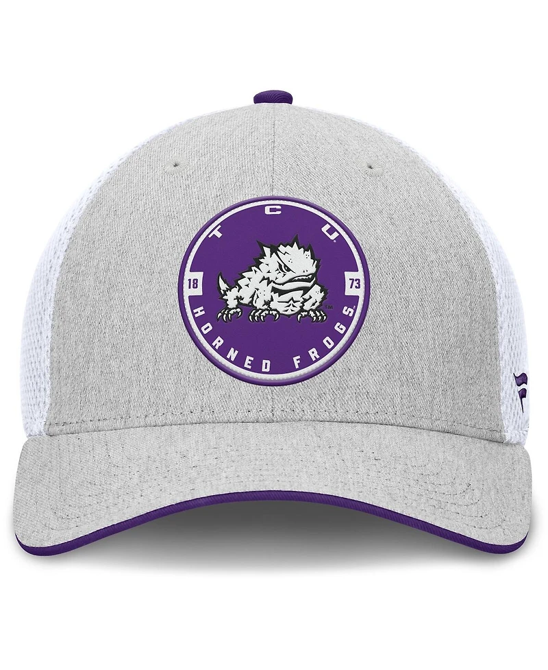 Fanatics Men's Heather Gray/White Tcu Horned Frogs Trigger Flex Hat