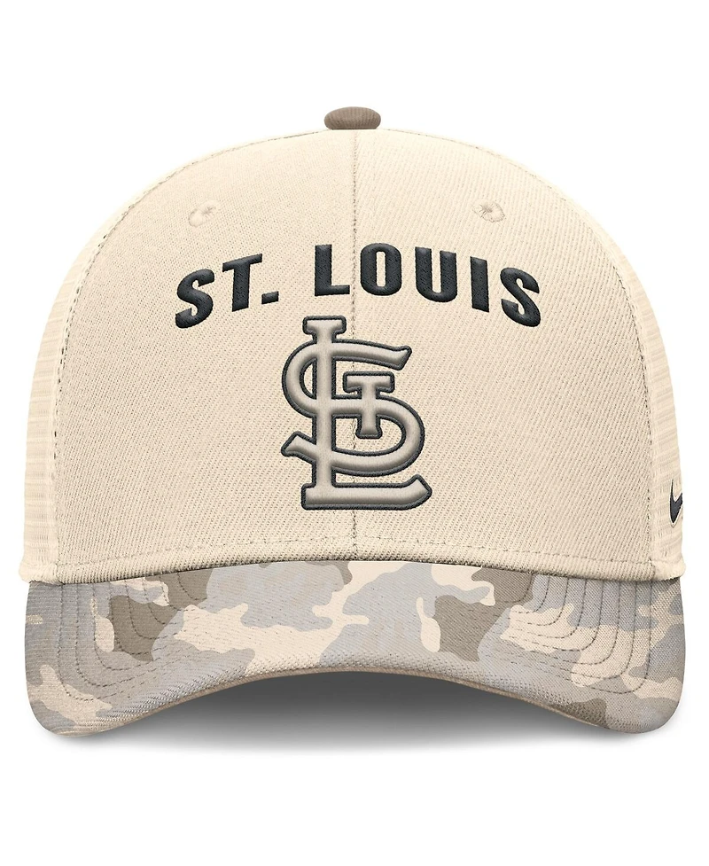 Nike Men's Natural St. Louis Cardinals Camo Natural Pack Rise Adjustable Trucker Hat