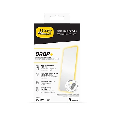 OtterBox Premium Glass Screen Protector for Samsung Galaxy S 2025 Small-Clear