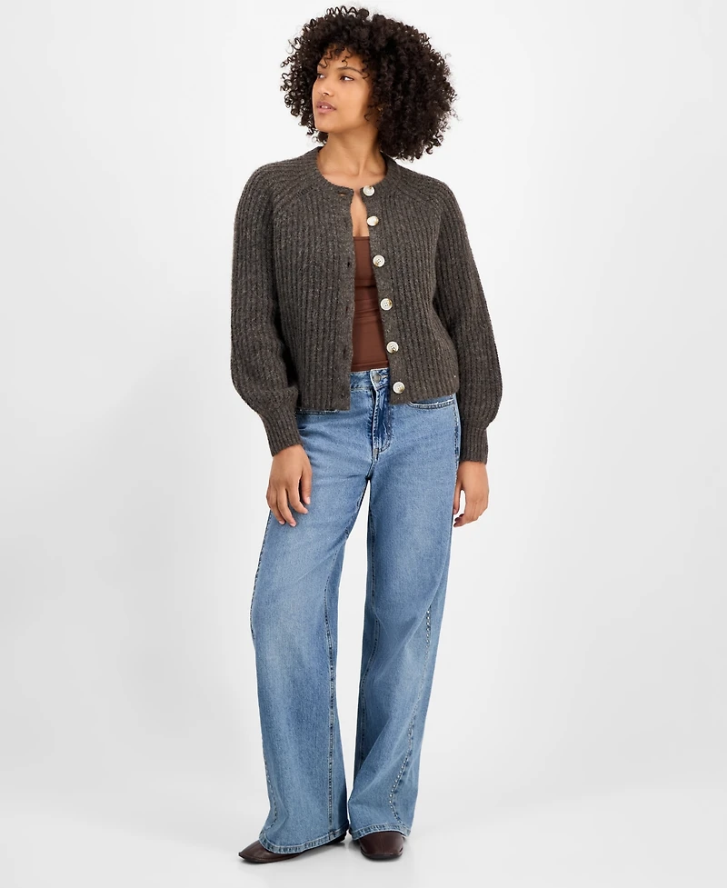 And Now This Women's Shaker Stitch Button-Front Cardigan, Macy's Exclusive