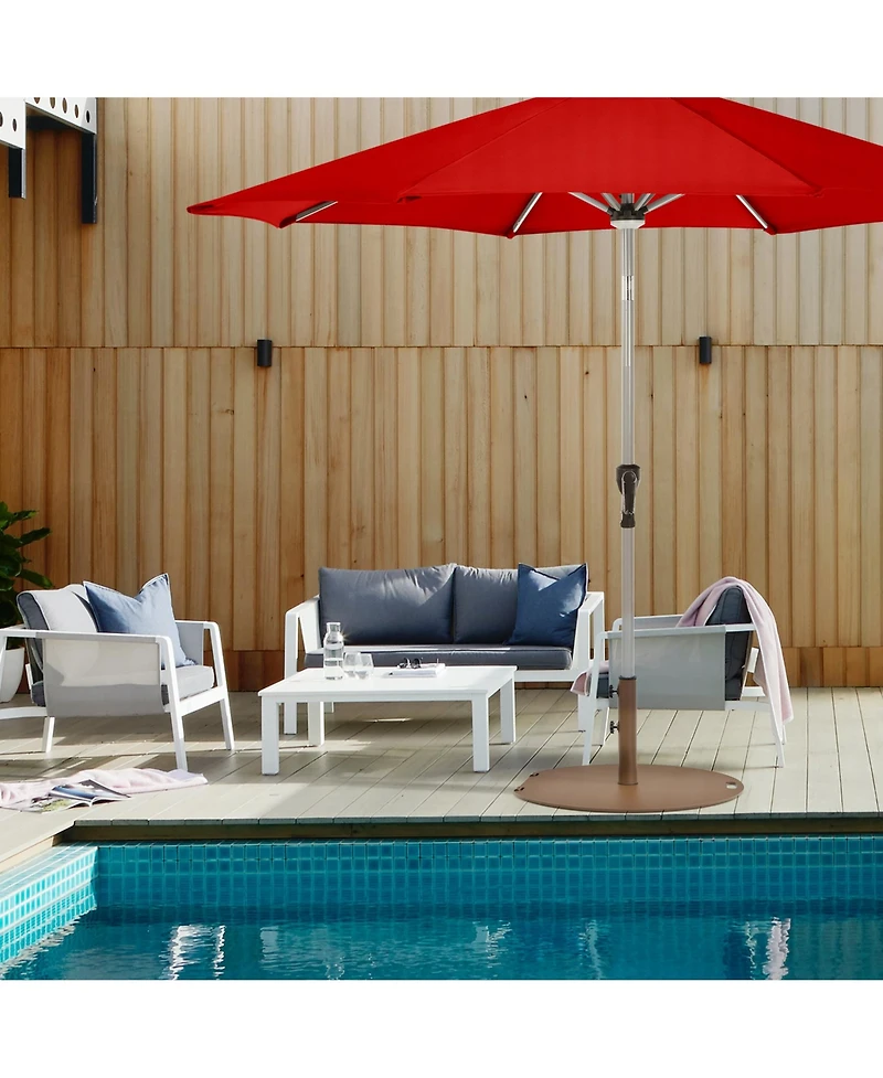 Gymax Round Weighted Patio Umbrella Base Stand lbs w/ 3 Adapters