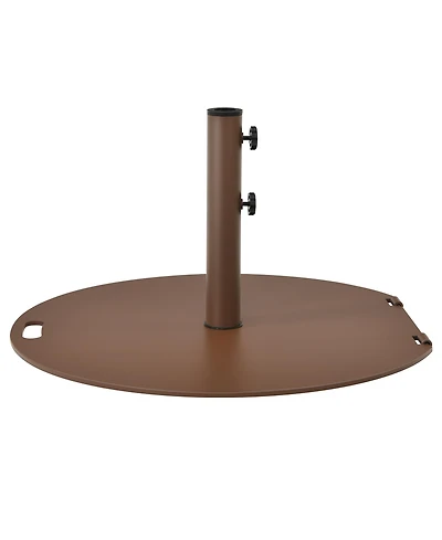 Gymax Round Weighted Patio Umbrella Base Stand 50 lbs w/ 3 Adapters