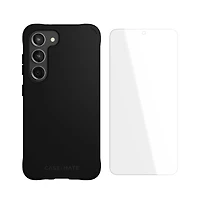 Case-Mate Protection Pack Tough Case and Glass Screen Protector for Samsung Galaxy S23-Black