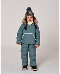 Deux par Baby Boy One-Piece Snug Snowsuit Designed for Car Seat Dark Gray Blue - Baby|Toddler