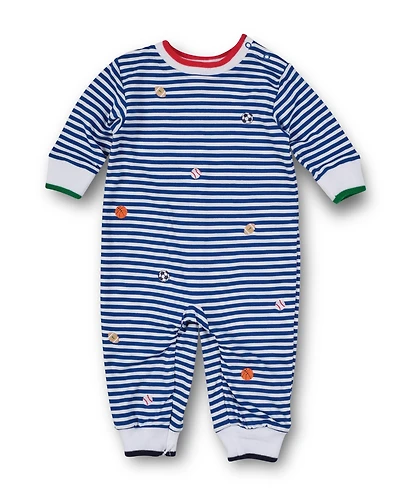 Florence Eiseman Stripe Knit Longall With Emb Sport Balls