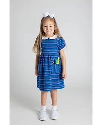 Florence Eiseman Toddler Girls Stripe Knit Dress With School Supplies