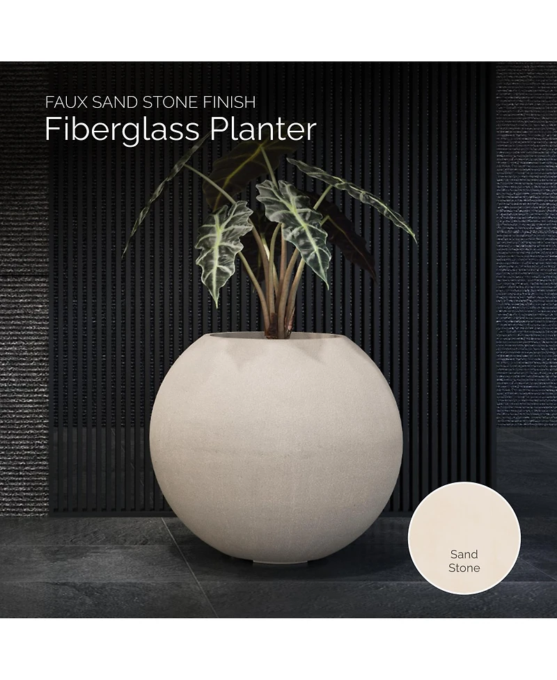 Cosapots Orbo Globe Sphere Planter - 35.4 x 31.3 Brown Stone