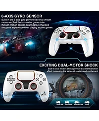 Nbcp Wireless 5th Gen Elite PS4 Controller, 1200mAh Battery, Dual Motors, 6-Axis Gyro, 3.5mm Audio Jack, Turbo Mode, Compatible with PS4/Pc