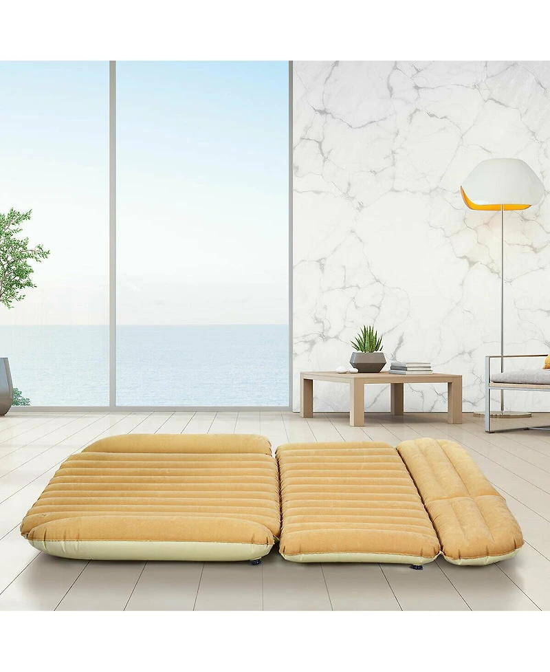 Akiudex inflatable suv air backseat mattress travel pad with pump camping