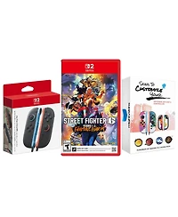 Nintendo Switch 2 Joy-Cons Blue/Red with Street Fighter 6 and MightySkins Code Bundle