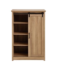 Casainc Farmhouse Modern Bathroom Cabinet 5 Chest of Drawers with Sliding Barn Door