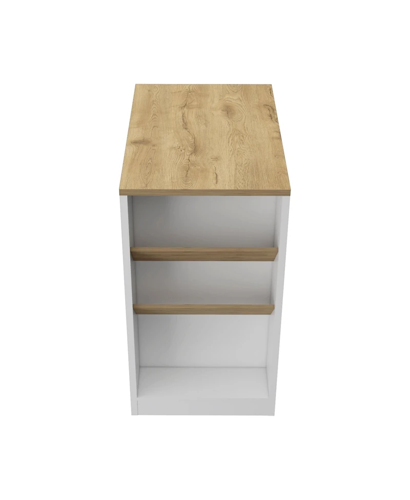 Slickblue Compact Kitchen Island with Storage Drawer and Open Shelving for Extra Organization