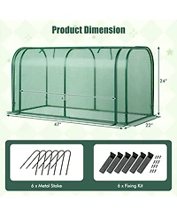 Costway Wood Raised Garden Bed with Greenhouse Cover Mini Portable Kit