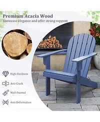 Gymax 2PCS Patio Adirondack Chair w/ Inclined Seat High Backrest & Wide Armrests