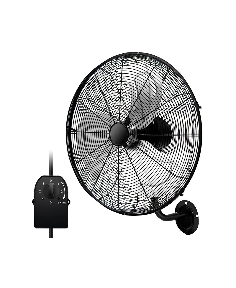 Mecale 20 Inch Wall Mount Fan with 3 Fan Speeds and Adjustable Tilt Head