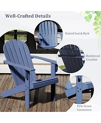 Gymax 2PCS Patio Adirondack Chair w/ Inclined Seat High Backrest & Wide Armrests