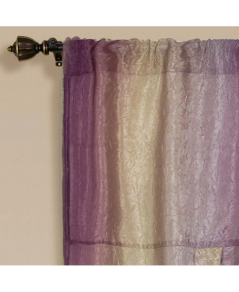 GoodGram Ombre Crushed Satin Sheer Single Window Curtains & Valances - 50 in. W x 63 L Tie Up Shade
