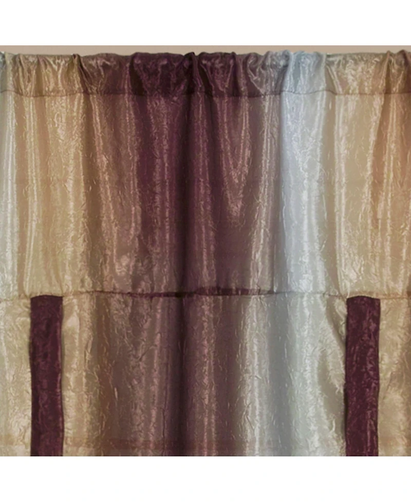 GoodGram Ombre Crushed Satin Sheer Single Window Curtains & Valances - 50 in. W x 63 L Tie Up Shade