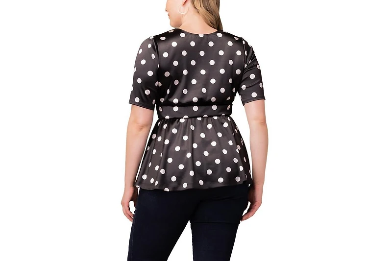 Kiyonna Women's Plus Posh Peplum Top with Sweetheart Neckline