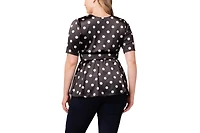 Kiyonna Women's Plus Posh Peplum Top with Sweetheart Neckline