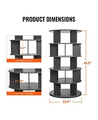 Slickblue 5-Tier Rotating Shoe Rack Tower, 360° Spinning Carousel Organizer for Entryway