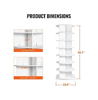 Slickblue 7-Tier Rotating Shoe Rack Tower with Base, 360° Spinning Round Shoe Organizer