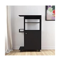Slickblue Contemporary Rolling Kitchen Cart with Storage Shelves and Locking Wheels